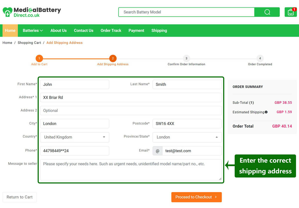 Add Shipping Address